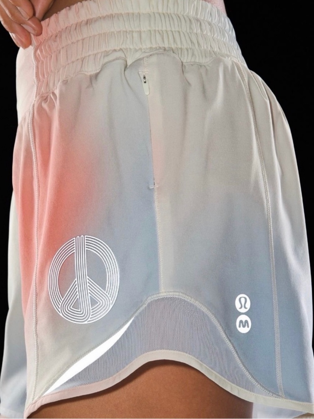 Lululemon Hotty Hot Shorts- Tie Dye with Peace Sign- Lined with pockets - Picture 3 of 9